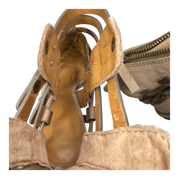 Nine West Vintage America VABRADIE Brown Leather Gladiator Heels Sandals 9M - Picture 5 of 13